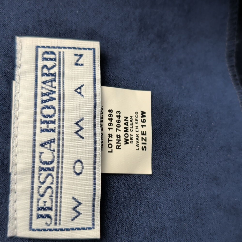 Jessica Howard Navy Button-Up Blazer 16W Nwt - Picture 4 of 7